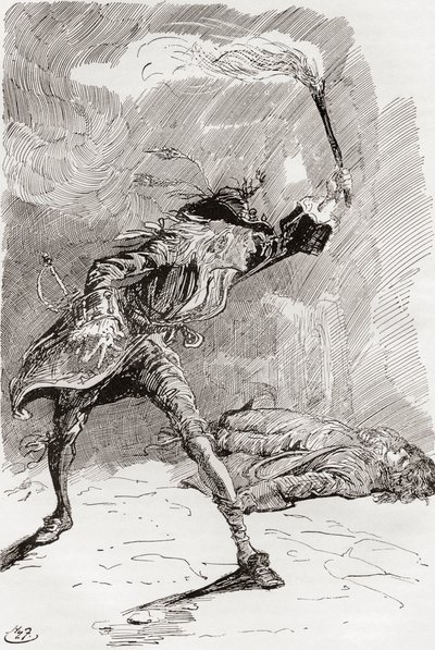 Ilustracja do powieści Karola Dickensa Barnaby Rudge autorstwa Harry Furniss