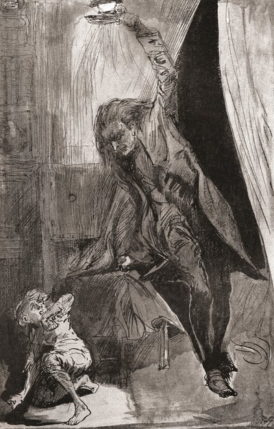 Ilustracja do powieści Karola Dickensa Okazja ducha autorstwa Harry Furniss