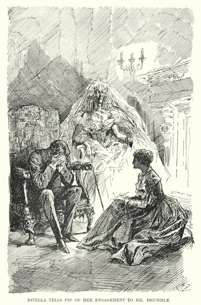 Ilustracja do wielkich oczekiwań autorstwa Charlesa Dickensa (lito) autorstwa Harry Furniss