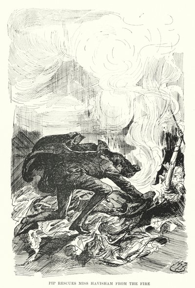 Ilustracja do wielkich oczekiwań autorstwa Charlesa Dickensa (lito) autorstwa Harry Furniss