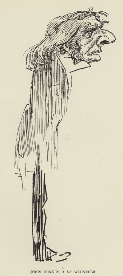 John Ruskin a la Whistler autorstwa Harry Furniss