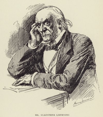 Pan Gladstone słucha autorstwa Harry Furniss