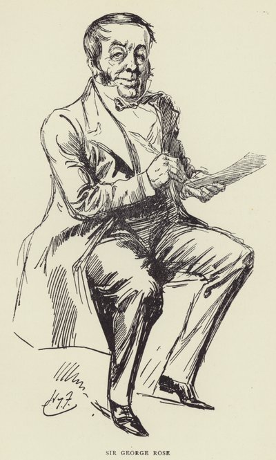 Sir George Rose autorstwa Harry Furniss