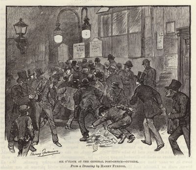 Szósta w Głównym Urzędzie Pocztowym autorstwa Harry Furniss