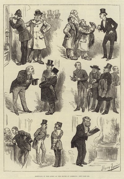 Szkice w holu Izby Gmin autorstwa Harry Furniss