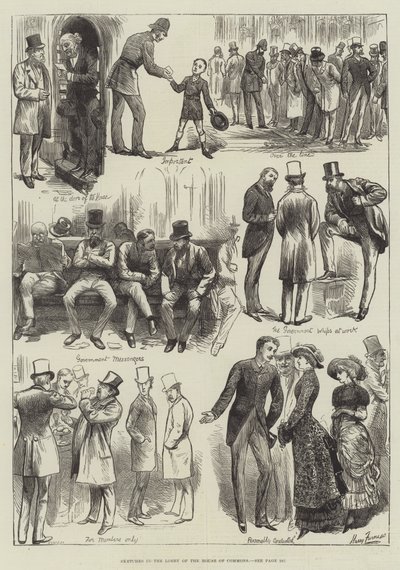 Szkice w holu Izby Gmin autorstwa Harry Furniss