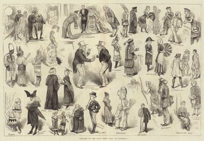 Szkice balu przebierańców w Liverpoolu autorstwa Harry Furniss