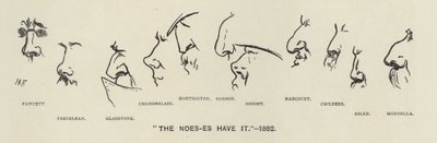 Mają to Noes-es (czyli nosy polityków) - 1883 (litografia) autorstwa Harry Furniss