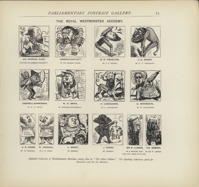 Królewska Akademia Westminsterska - wyobrażanie sobie, jak politycy mogą się nawzajem malować (lito) autorstwa Harry Furniss