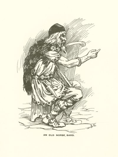 Staronordycki bard (rycina) autorstwa Harry George Theaker