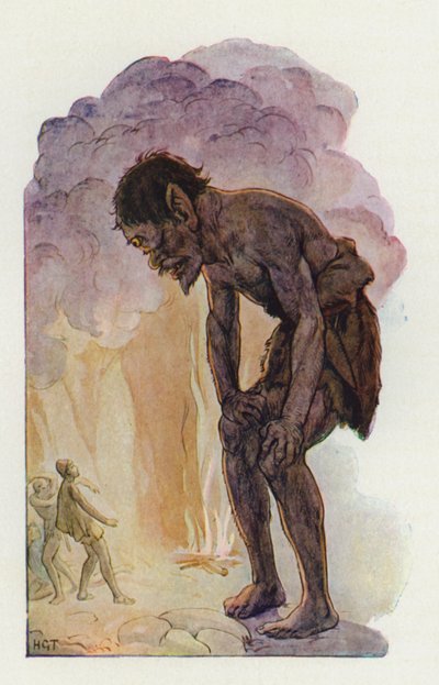 Cyklop (kolorowa litografia) autorstwa Harry George Theaker
