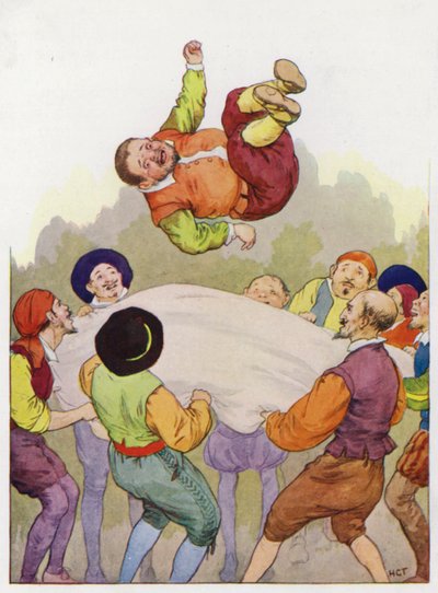 Ilustracja dla Don Kichota (kolorowa litografia) autorstwa Harry George Theaker