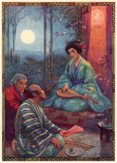 Księżniczka Splendor Pierzastego Bambusa (kolorowa litografia) autorstwa Harry George Theaker