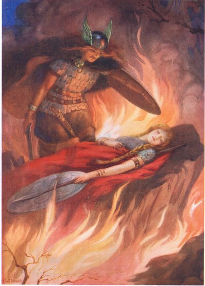 "Sigurd and Brynhild" z "The Sword of the Volsungs" zilustrowane w "Children