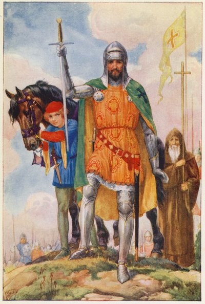 Wielki Mistrz Alcantary i Pustelnik (kolorowa litografia) autorstwa Harry George Theaker