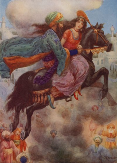 Księżniczka powraca do Persji (kolorowa litografia) autorstwa Harry George Theaker