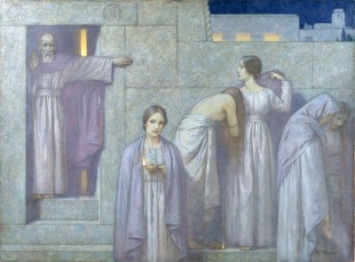 Mądre i głupie panny (olej na płótnie) autorstwa Harry George Theaker