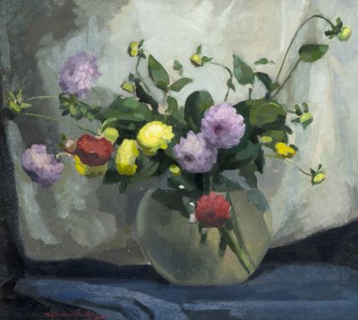 Martwa natura, dalie pomponowe autorstwa Harry Gordon Shields
