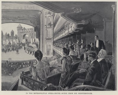 W Metropolitan Opera-House, Scena z Die Meistersinger (lito) autorstwa Harry Grant Dart