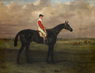 Chippendale-A Racehorse z dżokejem na torze wyścigowym Newmarket, ok. 1874 (olej na płótnie) autorstwa Harry Hall