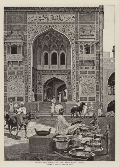 Przed meczetem Wazir Khan, Lahore autorstwa Harry Hamilton Johnston