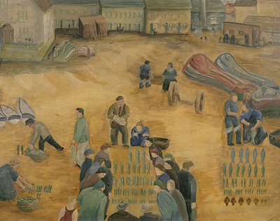Sprzedaż ryb, 1938 autorstwa Harry Mitten Wilson