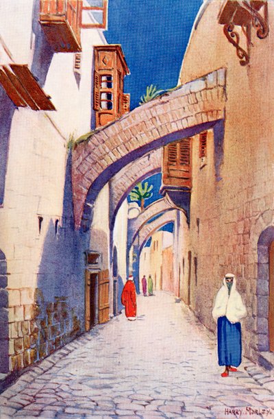 Via Dolorosa, Jerozolima, Palestyna, ok. 1910 r., z A Book of Modern Palestine Richarda Penlake