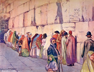 Ściana Płaczu, Jerozolima, Palestyna, ok. 1910 r., z A Book of Modern Palestine Richarda Penlake