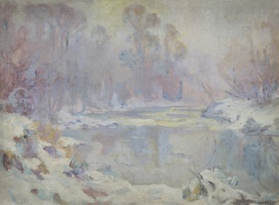 Rzeka w zimowej scenerii autorstwa Harry William Adams