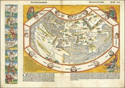Mapa świata z 1493 roku - Secunda etas mundi autorstwa Hartmann Schedel