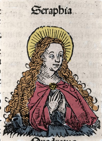 Portret św. Serafii (Serapia) (Serafii Syrii), chrześcijańskiej męczennicy II wieku. Z „Kronik Norymberskich” Hartmanna Schedel autorstwa Hartmann Schedel