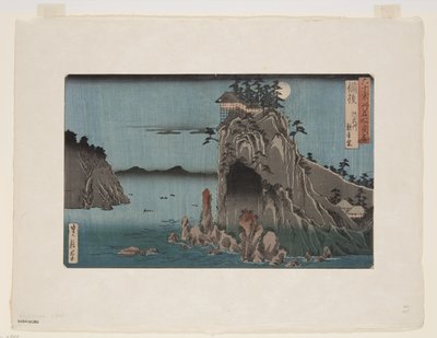Prowincja Bingo: Abuto, Kannon Temple (Bingo, Abuto, Kannon?) (kolorowy drzeworyt) autorstwa Hasegawa I Sadanobu