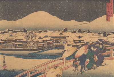 Nocny widok herbaciarni Yamato..., połowa XIX wieku. autorstwa Hasegawa Sadanobu