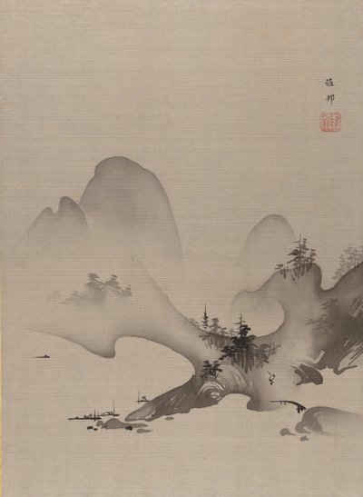 Jezioro i góry, ca. 1885-89. autorstwa Hashimoto Gaho