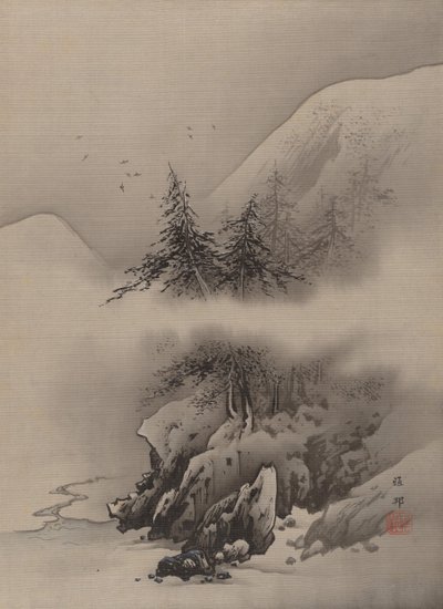 Śnieżny krajobraz, ca. 1885-89. autorstwa Hashimoto Gaho