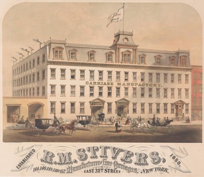 RM Stivers, Manufacturers of Fine Carriages, 146-152 East 31st Street, Nowy Jork, 1872-73. autorstwa Hatch and Co.