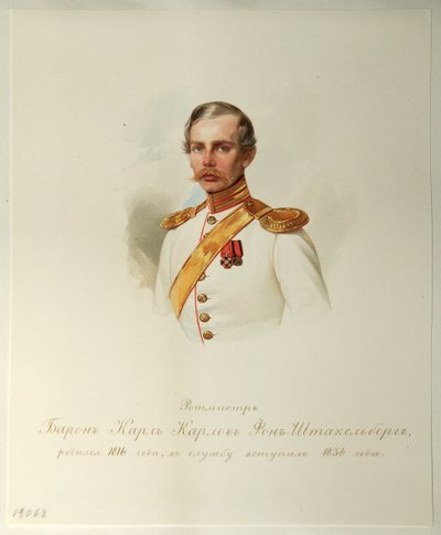 Portret barona Karla Karlovicha von Stackelberg 1816-1887 Z albumu cesarskiej gwardii konnej, 1846-1849 autorstwa Hau