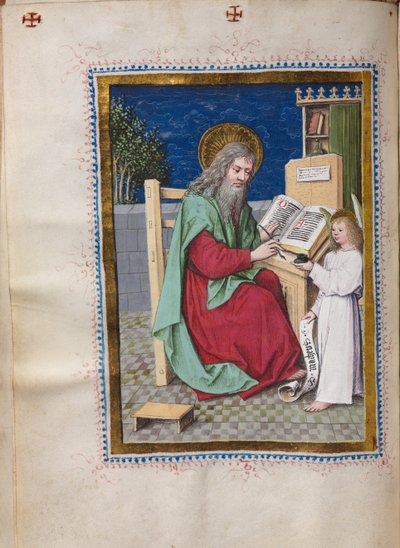 Ewangeliarz z portretami ewangelistów: Św. Mateusz autorstwa Hausbuch Master