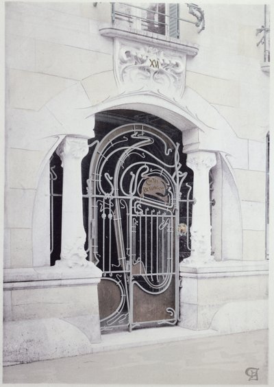 Wejście do ilustracji „Castel-Beranger” z książki Hectora Guimarda (1867-1942) autorstwa Hector Guimard