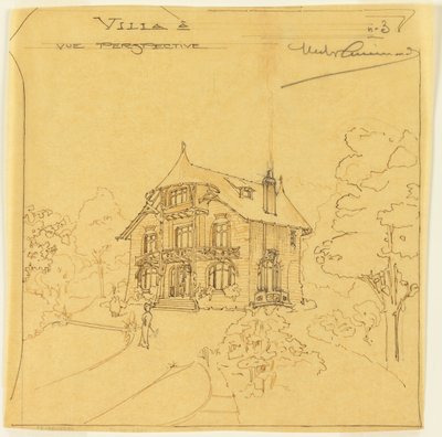 Widok perspektywiczny willi autorstwa Hector Guimard