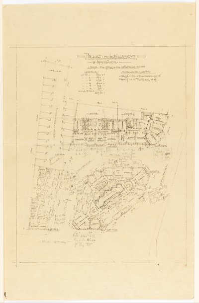 Plan, Project de Lotnement, rue Gros i rue de la Fontaine, Paryż autorstwa Hector Guimard