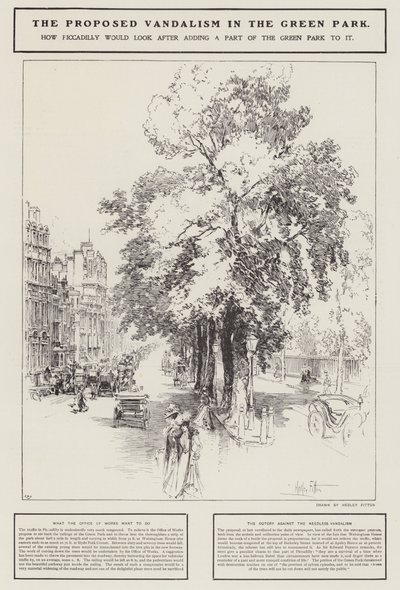Proponowany wandalizm w Green Park w Londynie (lito) autorstwa Hedley Fitton