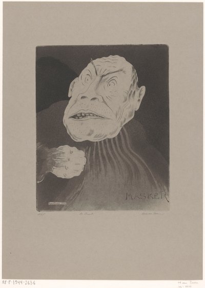 De bruut (oryginalny tytuł na obiekcie) Masker (oryginalny tytuł serii na obiekcie) autorstwa Hein von Essen (signed by artist)