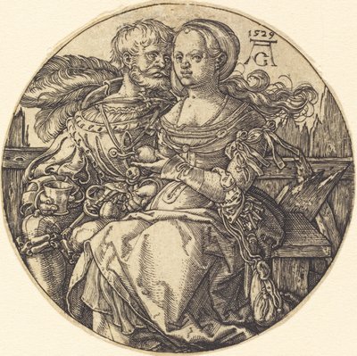 Para zakochanych siedzących autorstwa Heinrich Aldegrever