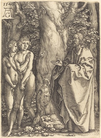 Adam i Ewa ukrywają się, 1540. autorstwa Heinrich Aldegrever