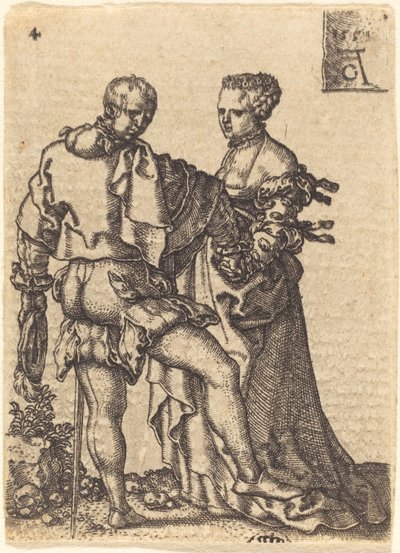 Tańcząca para, 1551. autorstwa Heinrich Aldegrever