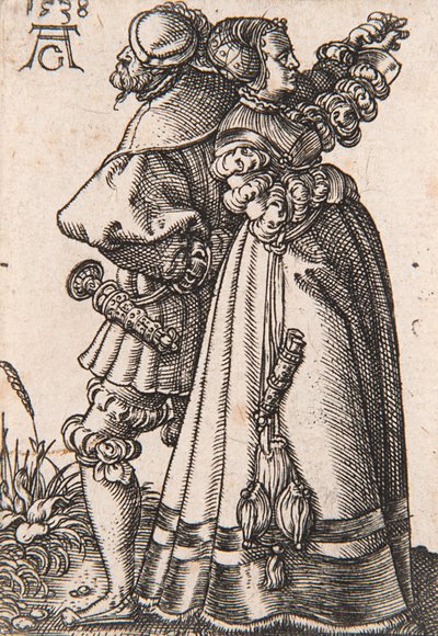 Z cyklu Małe tancerki weselne, 1538. autorstwa Heinrich Aldegrever