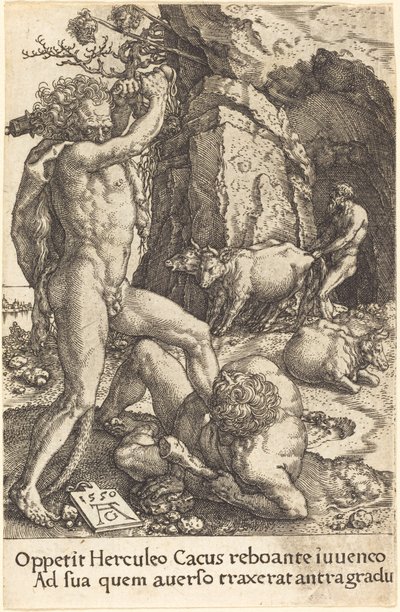 Herkules zabija Cacus autorstwa Heinrich Aldegrever