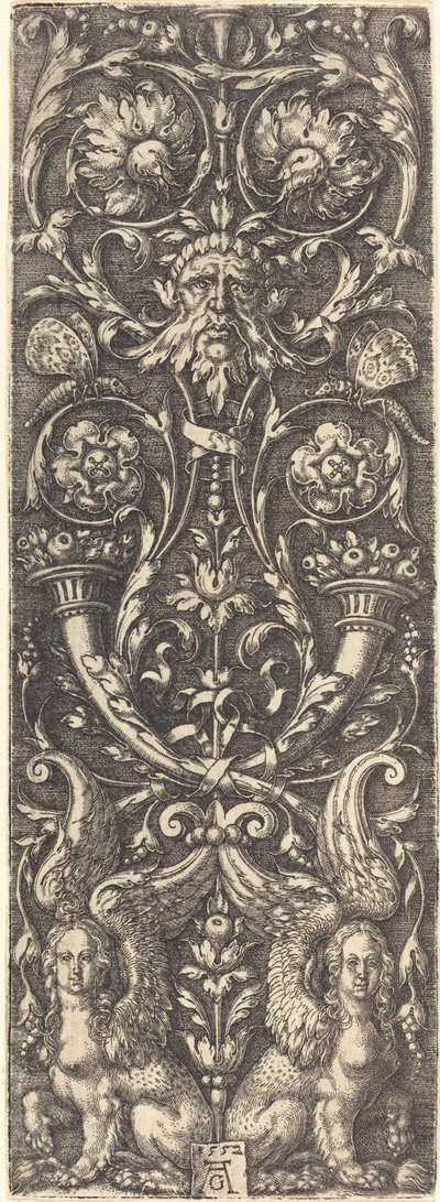 Wysokie owoce z ozdobami, 1552. autorstwa Heinrich Aldegrever