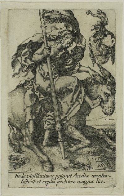 Bezczynność, z wad autorstwa Heinrich Aldegrever